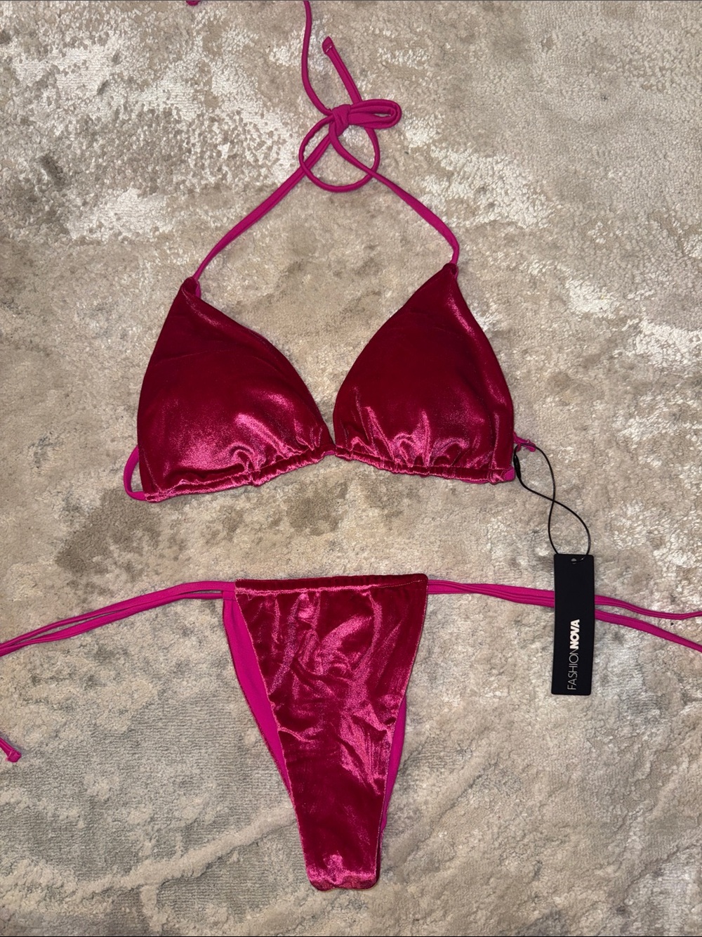 Skylar Triangle 2 Piece Bikini - Hot Pink